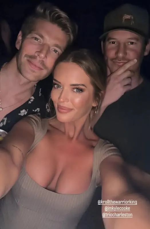 Salley Carson with Kyle Cooke and Austin Kroll from their Instagram stories.