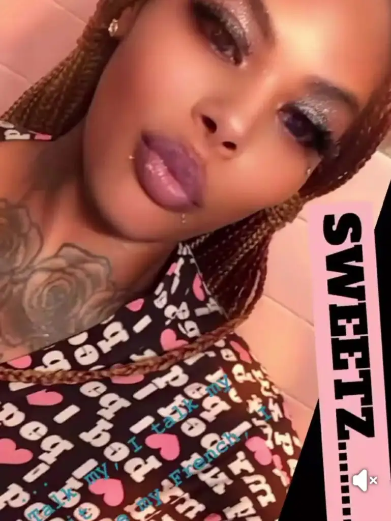 Shakeela Martin, a woman with braided hair and makeup, looks at the camera.