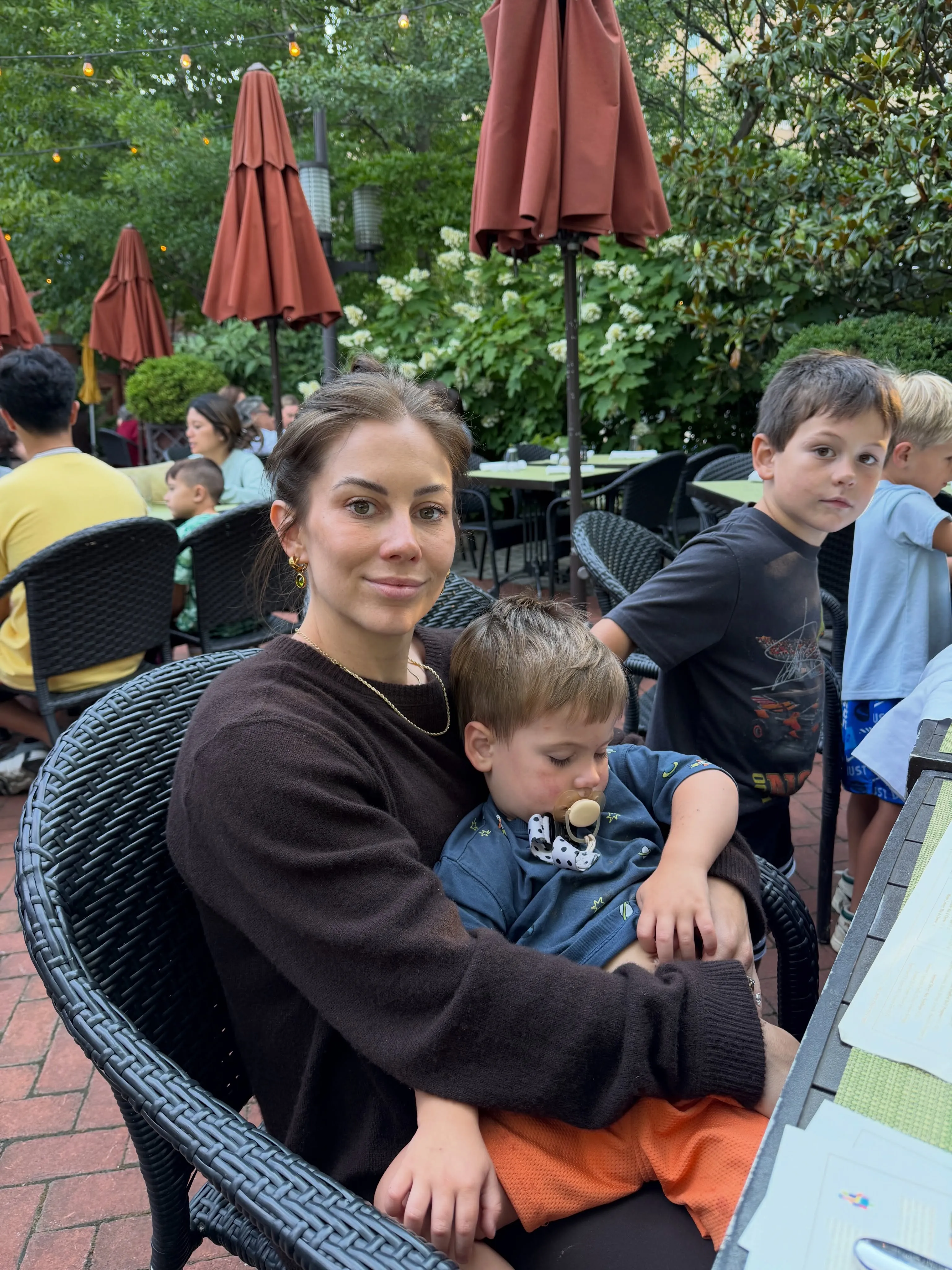 Shawn Johnson with her sons Jett and Barrett.