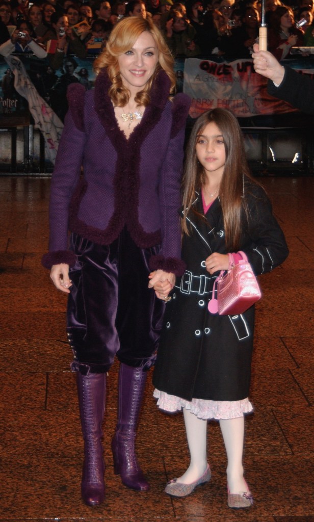 Madonna and her daughter Lourdes at the world premiere of "Harry Potter And The Goblet Of Fire".