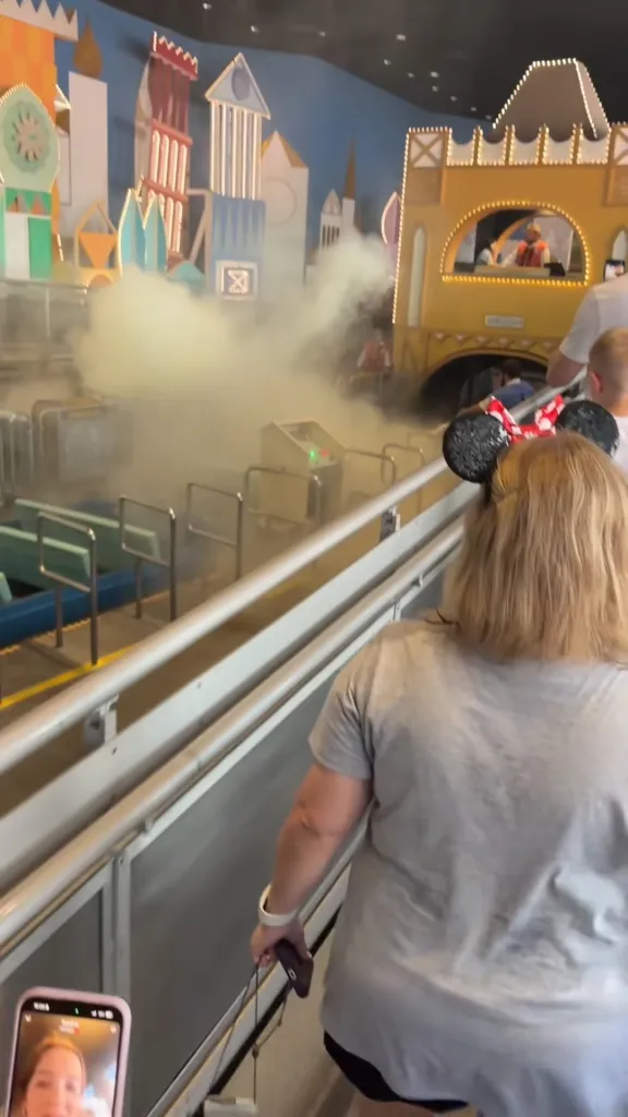 Smoke fills the