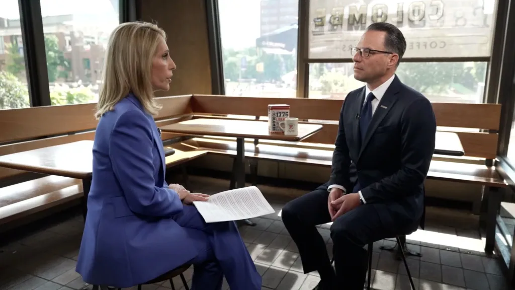 Dana Bash interviewing Pennsylvania Gov. Josh Shapiro.