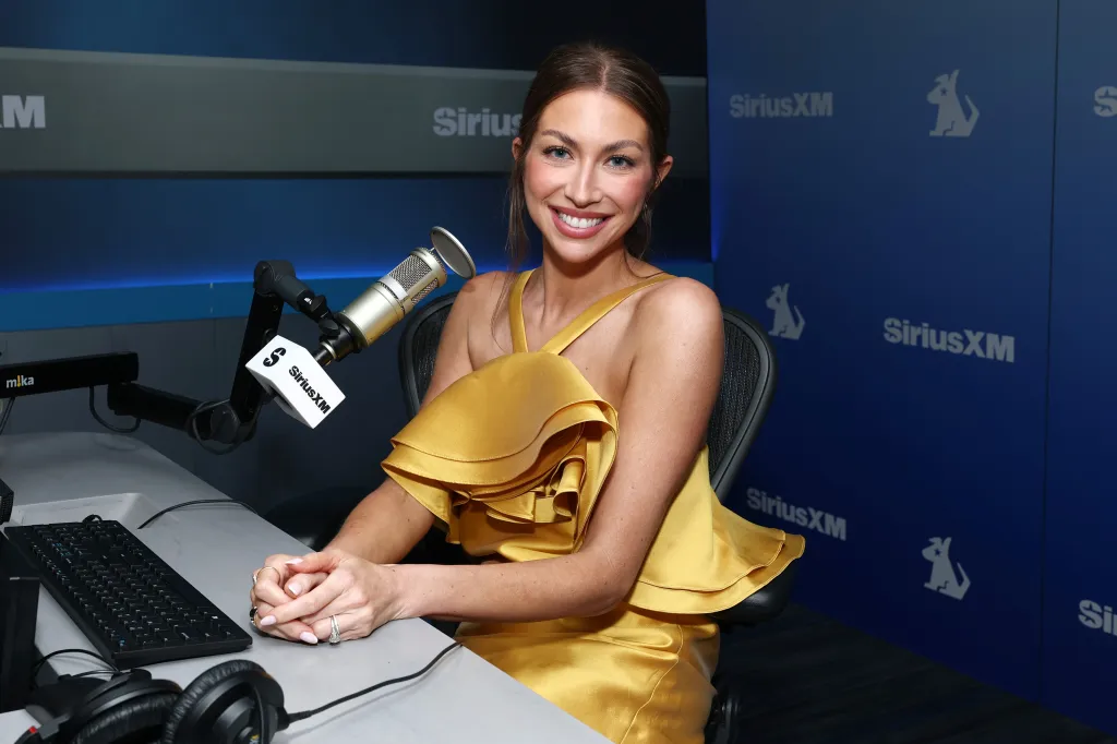Stassi Schroeder Clark posing at SiriusXM Studios.