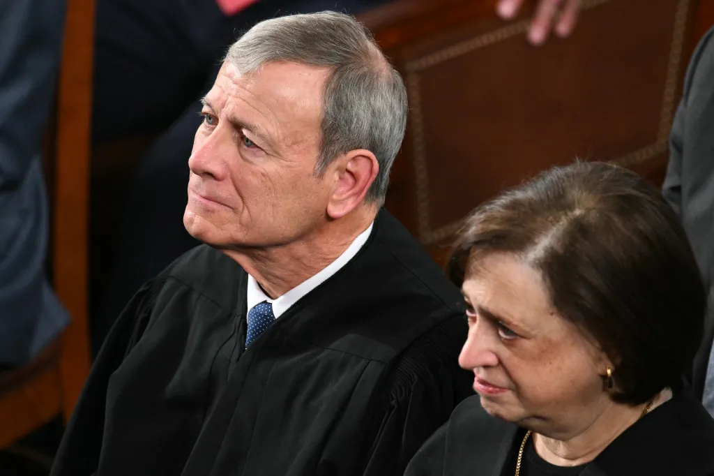 Supreme Court Chief Justice John Roberts attends the State of the Union address in the House Chamber of the US Capitol on Feb. 24, 2026.