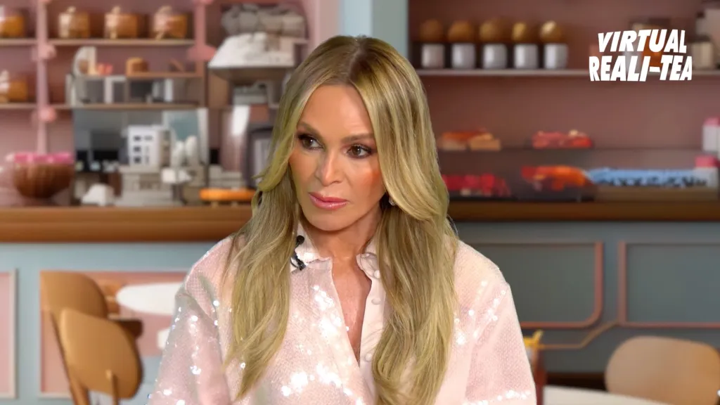 Tamra Judge during an interview on Virtual Reali-Tea.