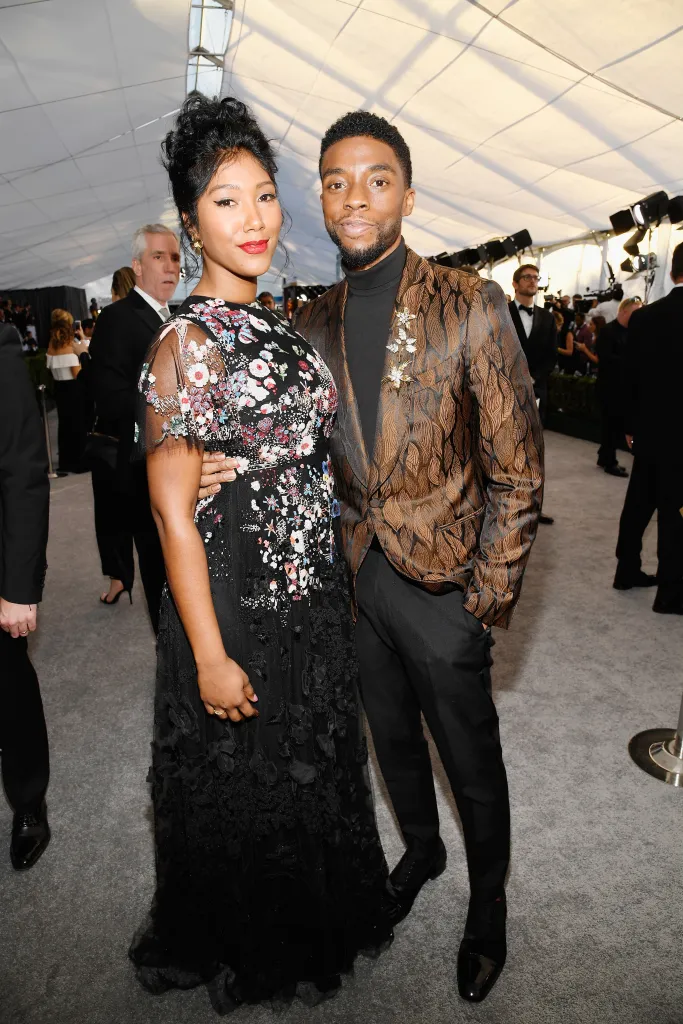 Taylor Simone Ledward and Chadwick Boseman at the 25th Annual Screen Actors Guild Awards.