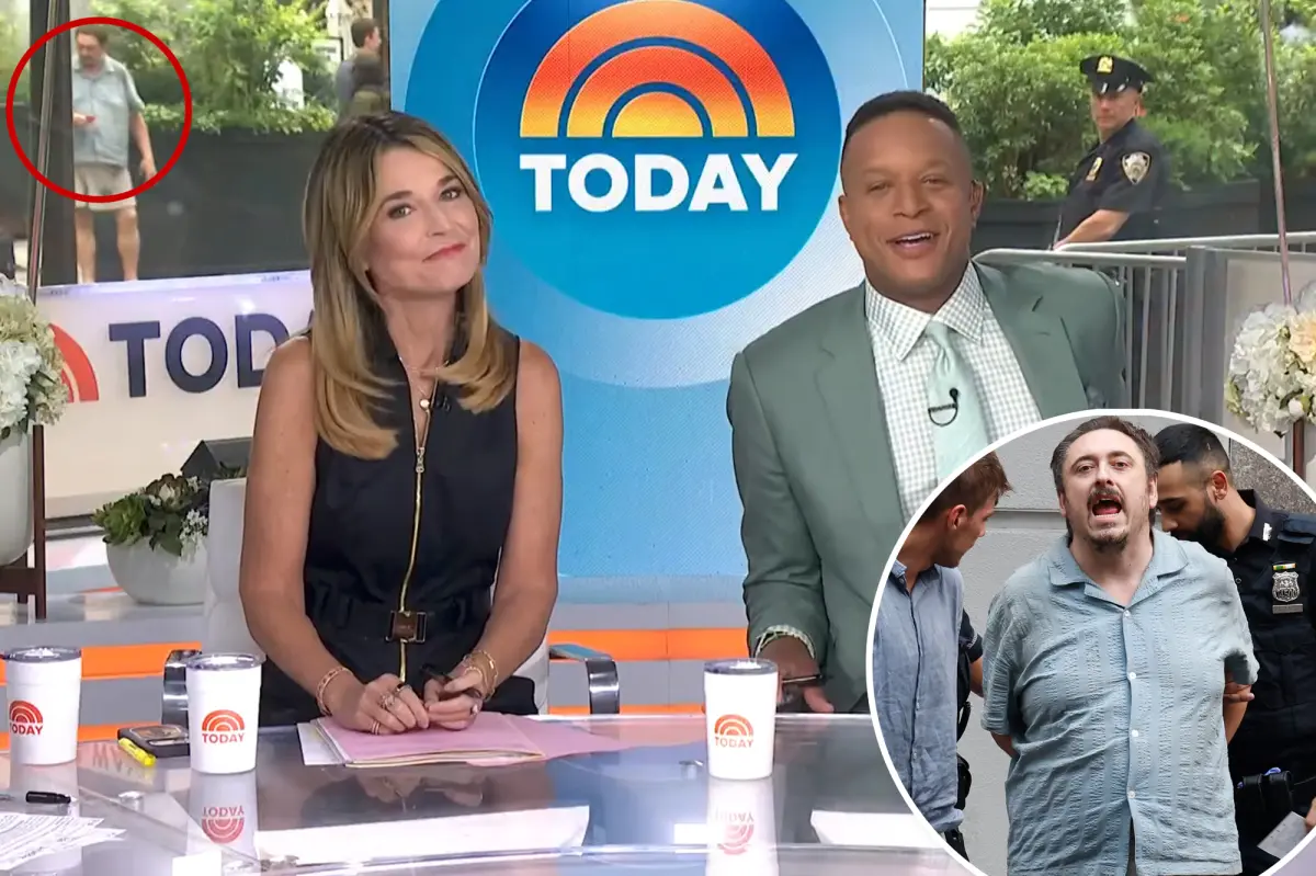 ‘Today’ show intruder spotted lurking behind Savannah Guthrie on live TV before storming studio