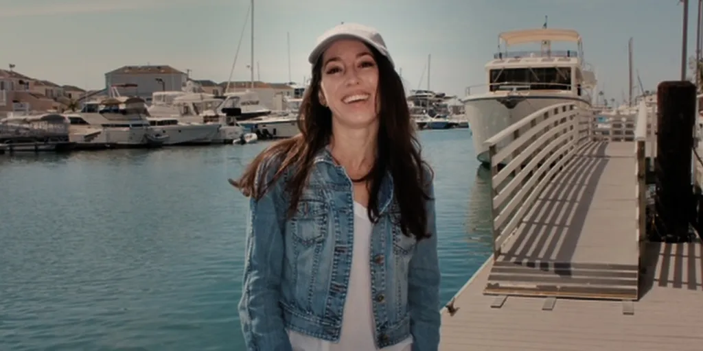 Michelle Hadley smiling in a marina.