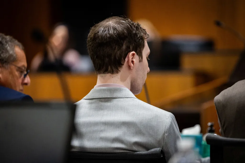 Tyler Robinson, accused in the fatal shooting of Charlie Kirk, listens during a preliminary hearing.