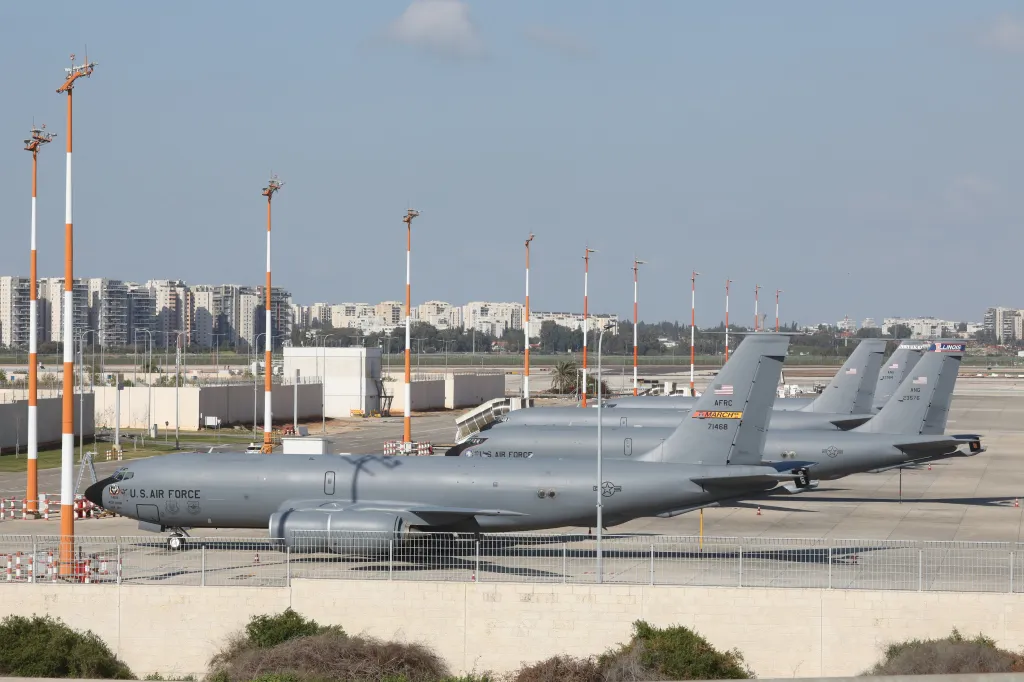 U.S. military refueling aircraft at Ben Gurion Airport in Tel Aviv.