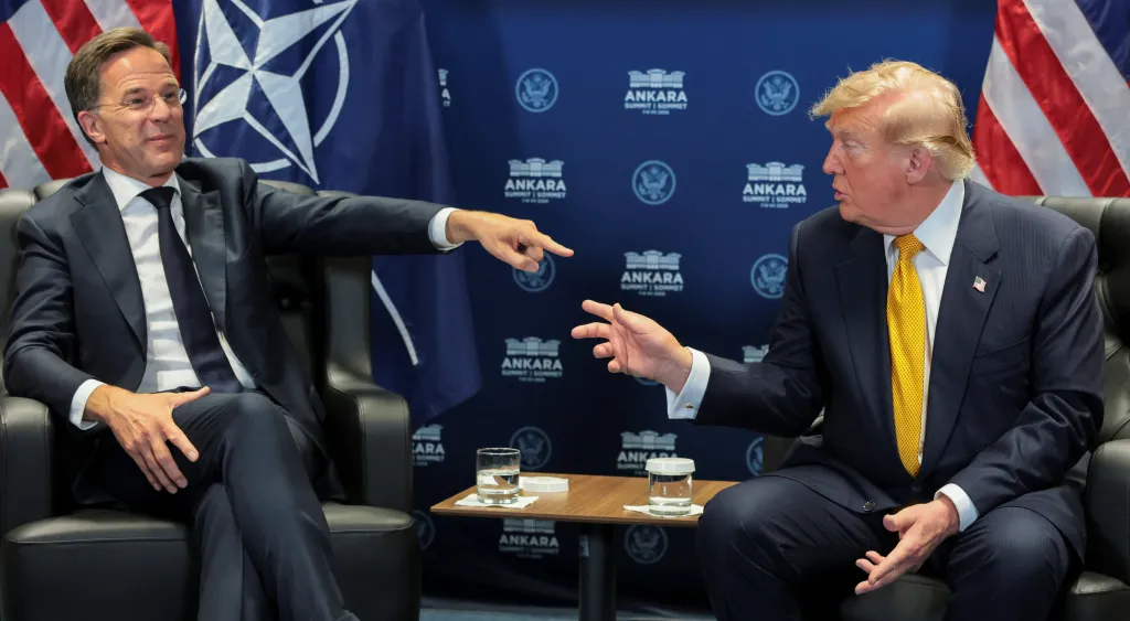 U.S. President Donald Trump and NATO Secretary General Mark Rutte in a bilateral meeting.