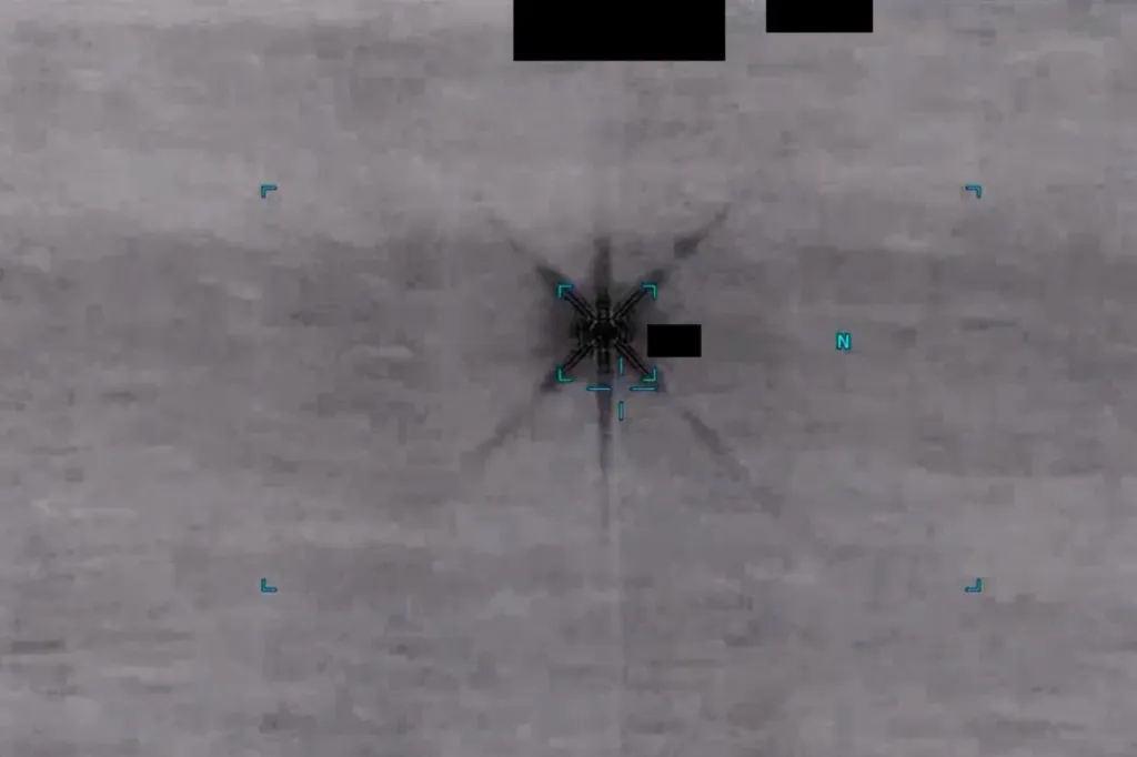 Infrared image of an unidentified anomalous phenomenon (UAP) from a US military platform.