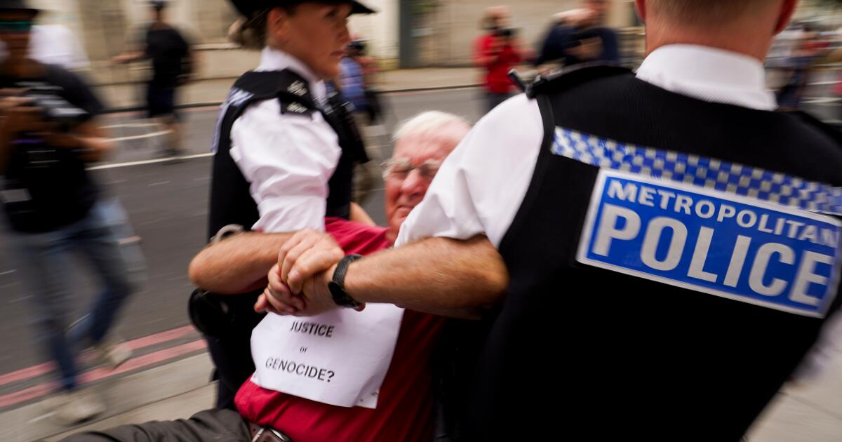 U.K. police arrests dozens at protest supporting banned group Palestine Action