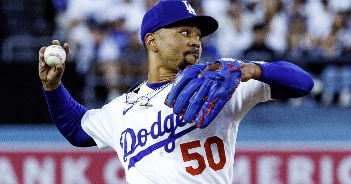 Dodgers’ Mookie Betts has six Gold Gloves. And now a baseball glove company