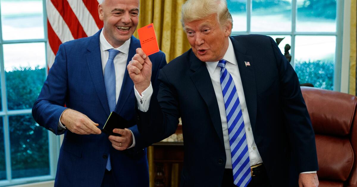 Protesters at World Cup final will hand out red cards for FIFA president and Trump