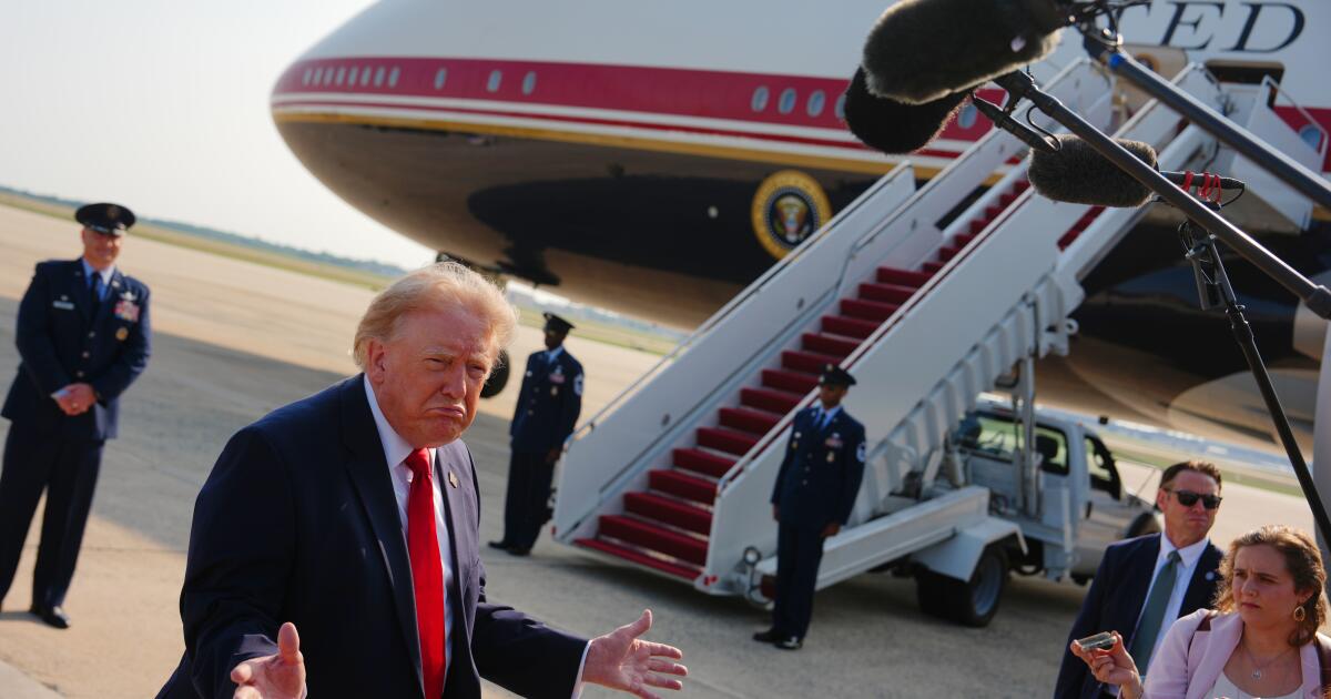 Retrofitted Qatari jet takes flight as Air Force One for Trump’s trip to North Dakota