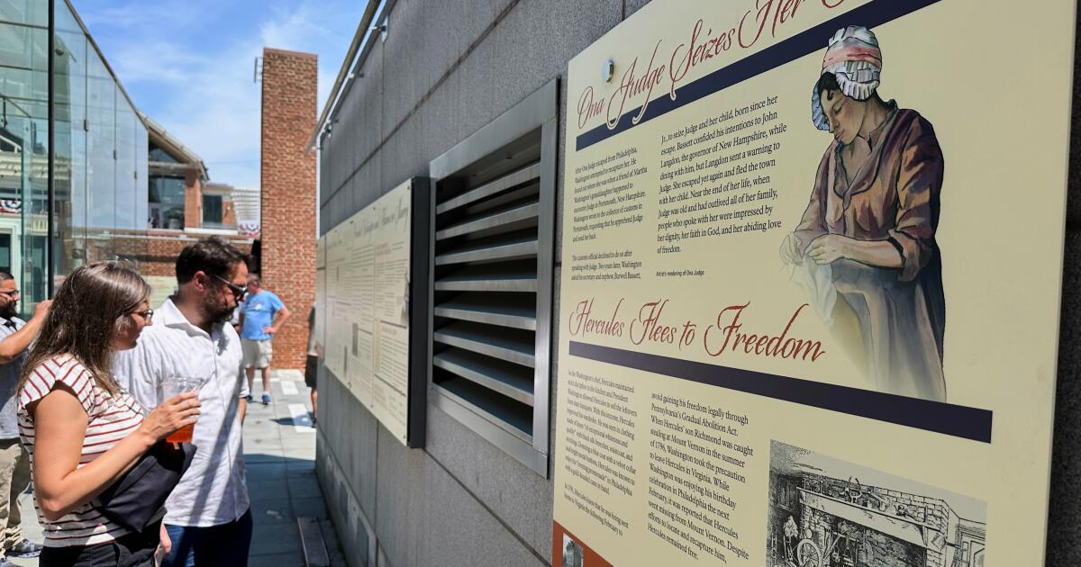 Federal government installs reworked panels about slavery at George Washington’s Philadelphia home