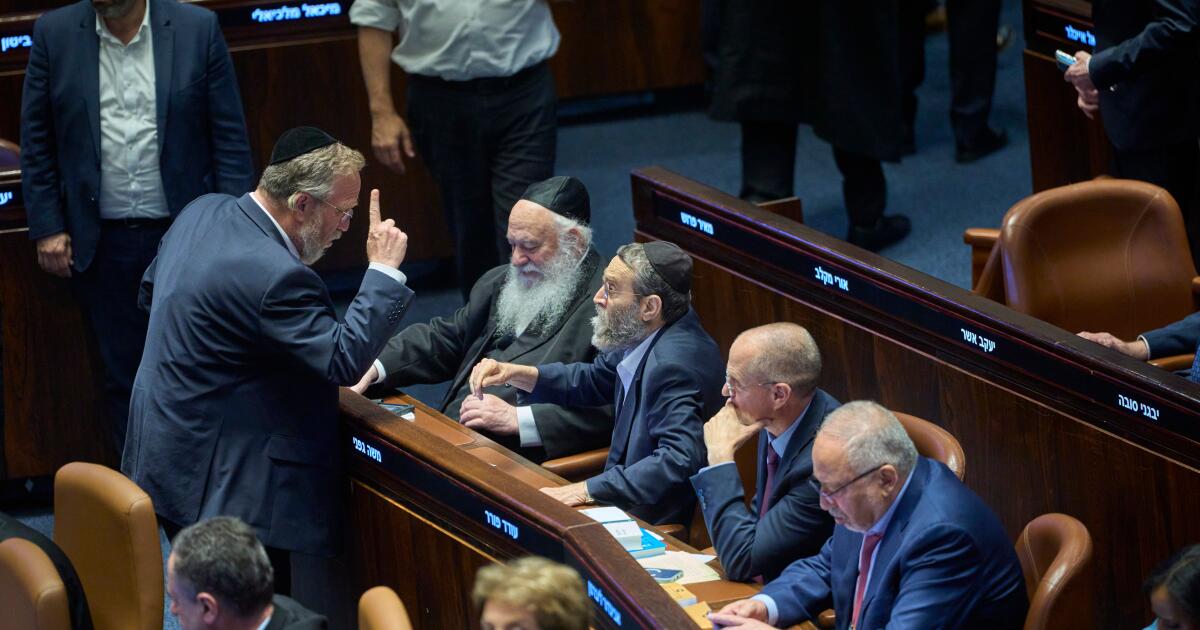 Israel’s parliament approves laws to enshrine exemption of ultra-Orthodox men from military service