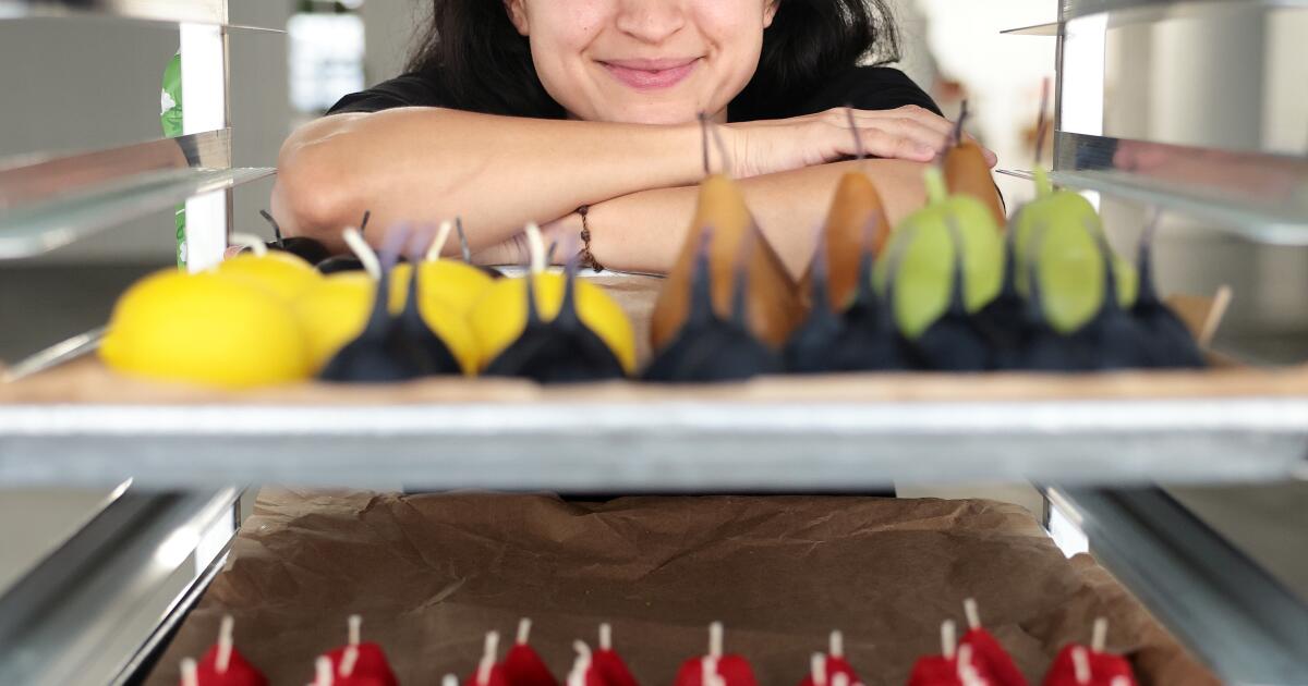 Wait, it’s a candle? Her beeswax fruit and veggie ones look so real, you’ll want to take a bite