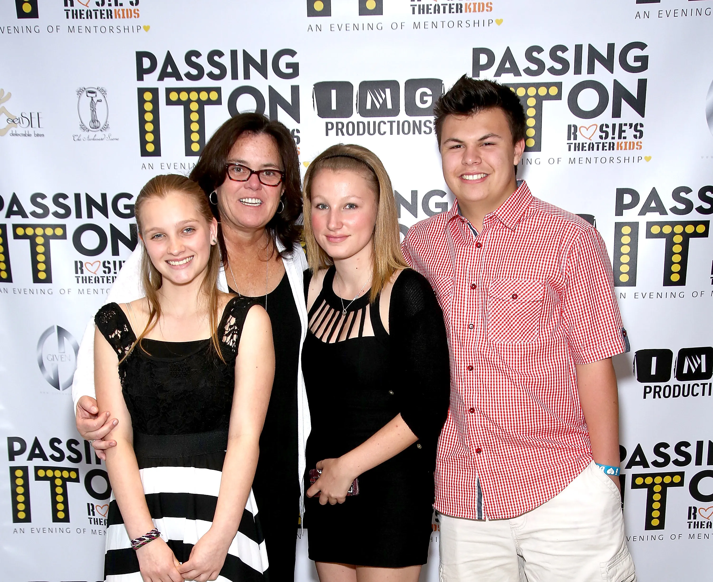 Vivienne Rose O'Donnell, Rosie O'Donnell, Chelsea Belle O'Donnell and Blake Christopher O'Donnell.