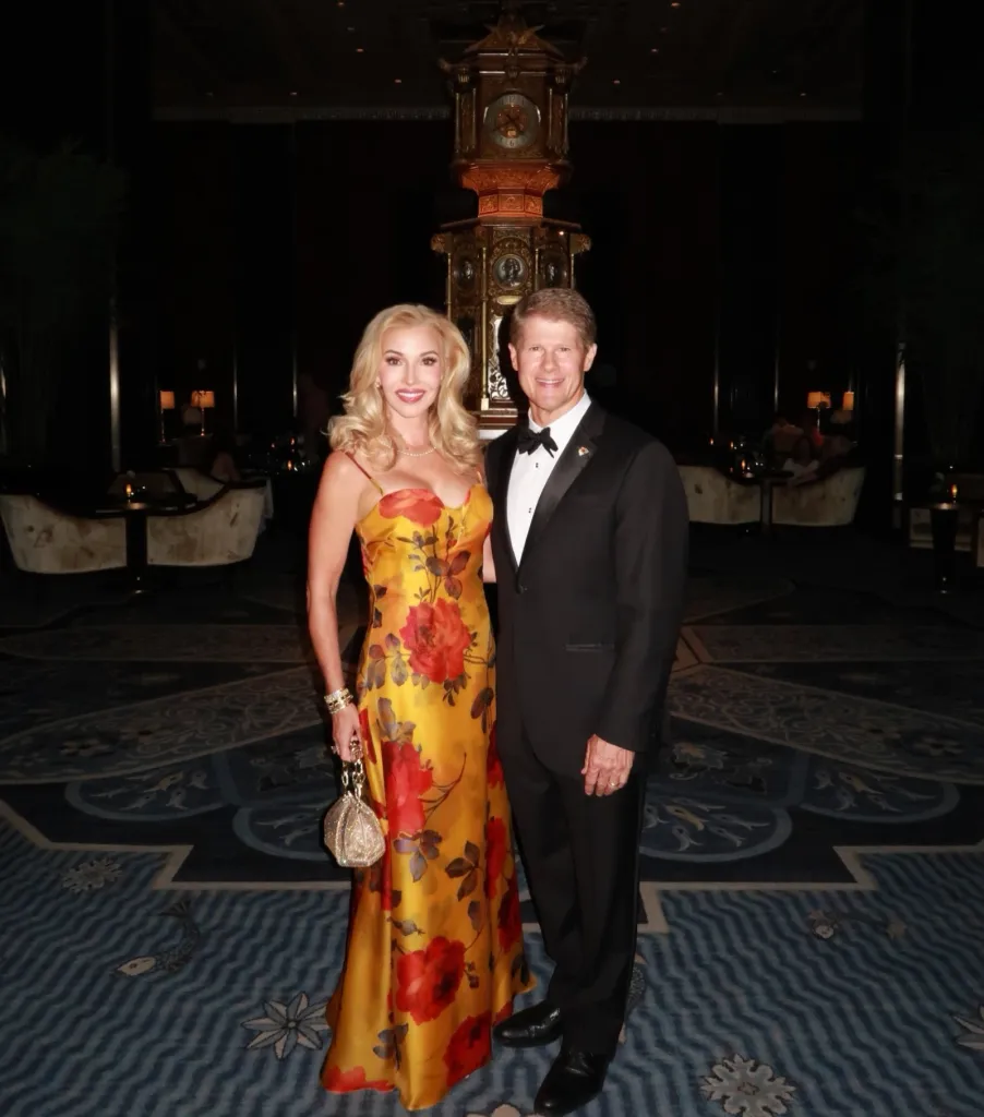 Tavia and Clark Hunt in formal wear.
