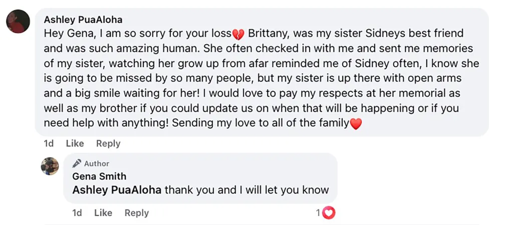 A photo of a Facebook comment about Clark's friendship with Sidney Castillo. 