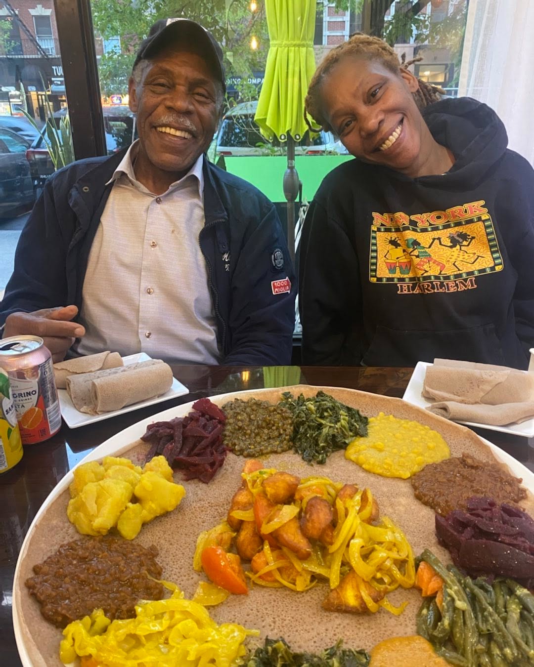 Danny Golber and his daughter at a meal.