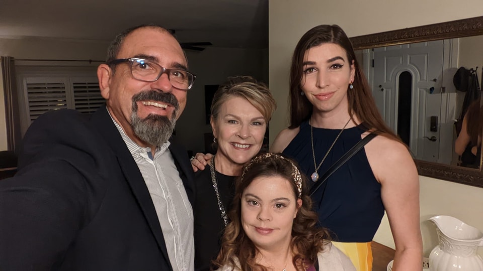 Cristina Sanz, a reality TV star, with her family.