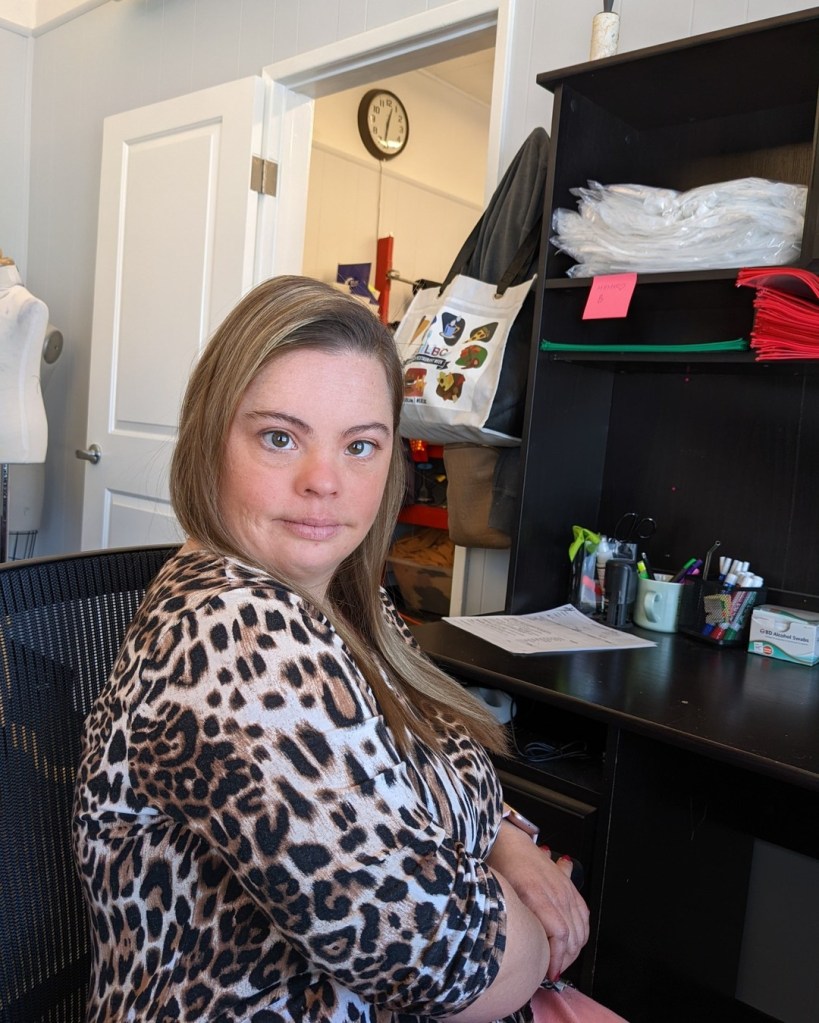 Reality TV star Cristina Sanz in a leopard print top.