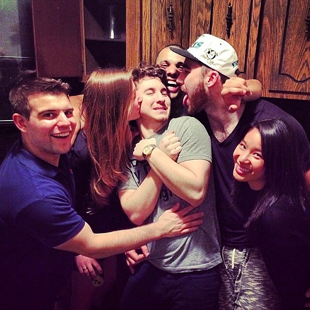 Travis Kelce with friends during high school.