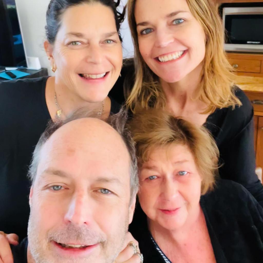 Collage of Savannah Guthrie and Nancy Guthrie with two family members.