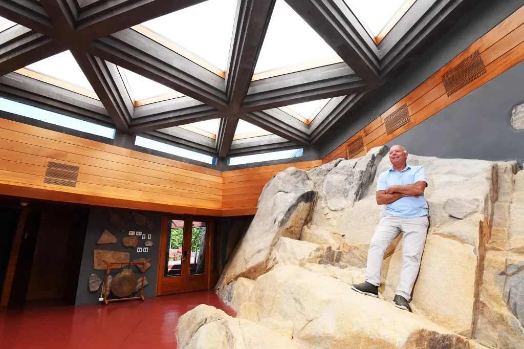 In Massaro's home, a centuries-old boulder forms one of the interior structures.