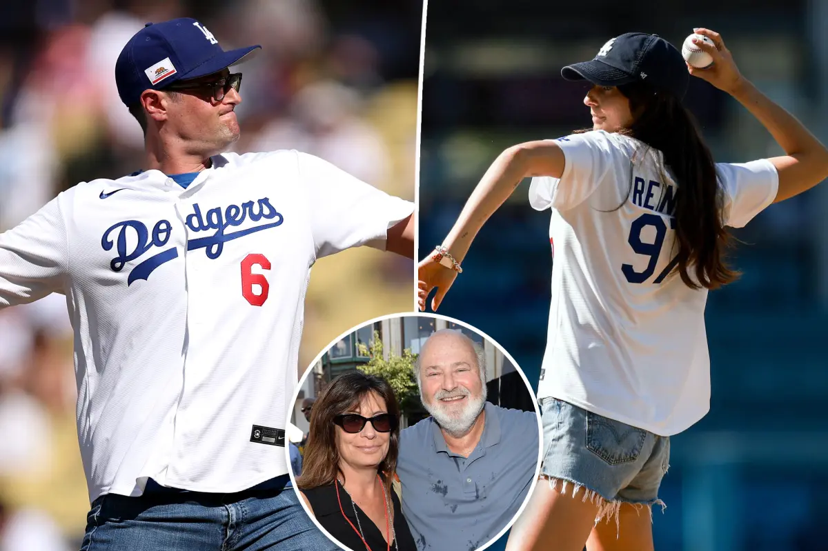 Rob and Michele Reiner’s kids Jake and Romy throw first pitch at Dodgers game in heartbreaking tribute