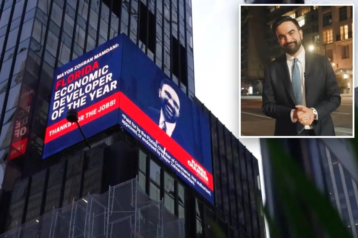 Florida official thanks ‘Economic Developer of the Year’ Mamdani with savage Times Square billboard