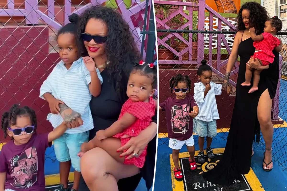 Rihanna shares rare photos with all 3 kids on vacation