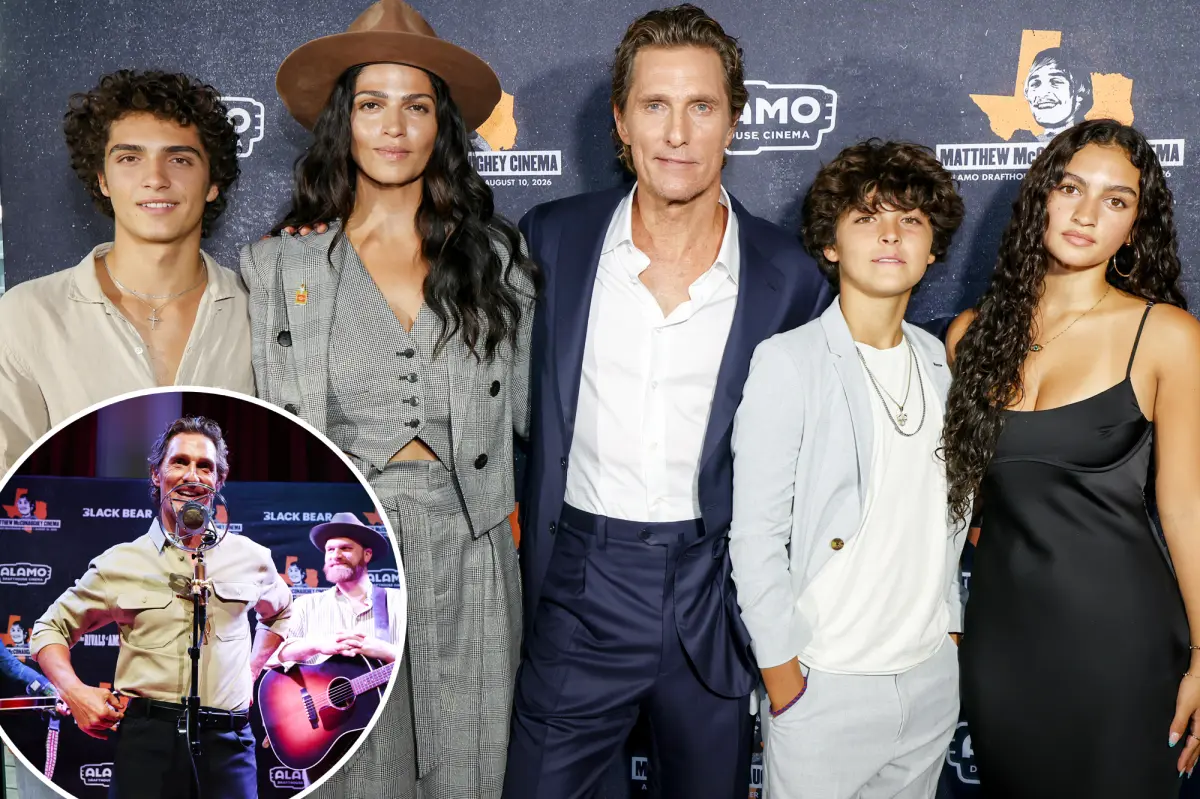 Matthew McConaughey and wife Camila Alves make rare appearance with all 3 look-alike kids