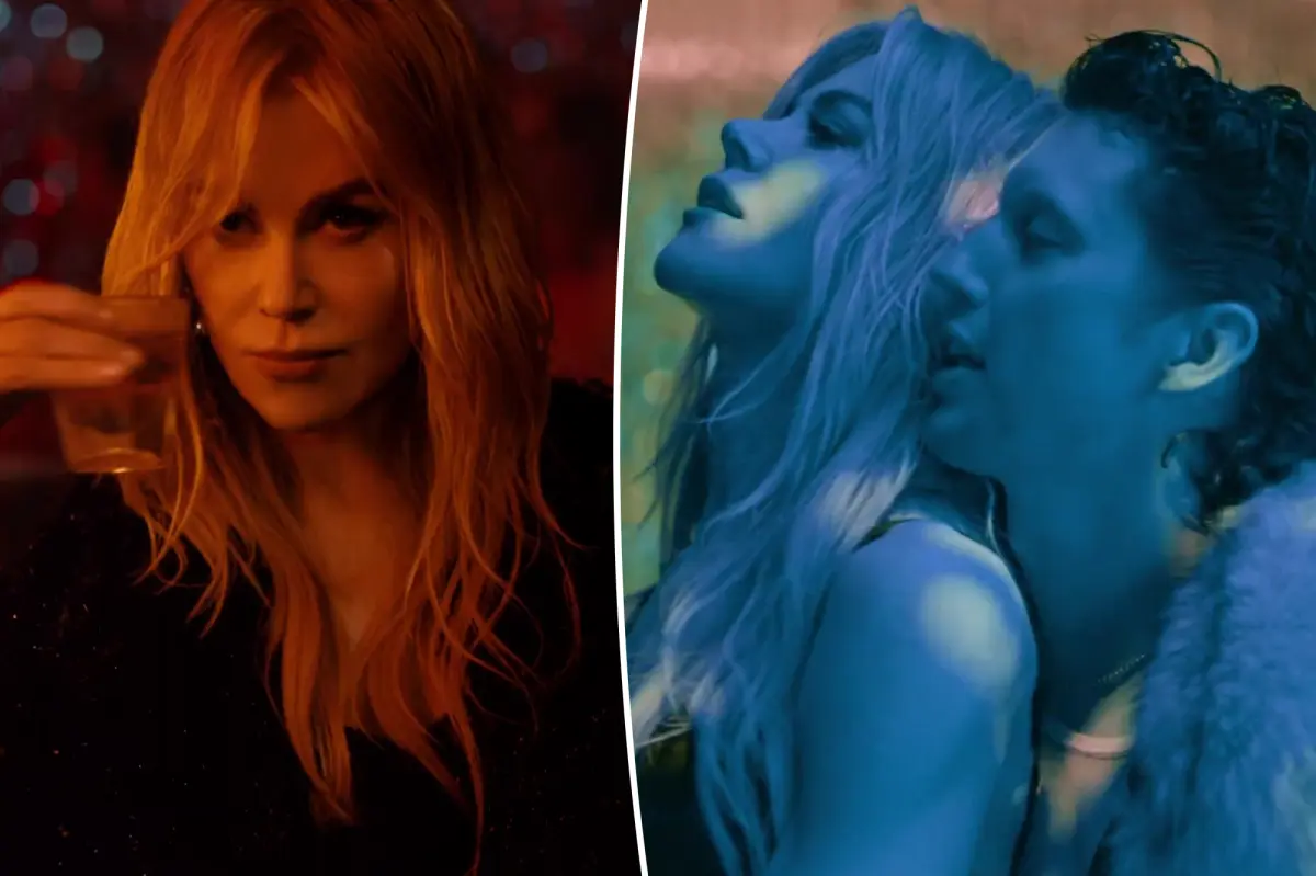 Nicole Kidman cozies up to young pop star, smokes cigarette and downs shot in raunchy music video