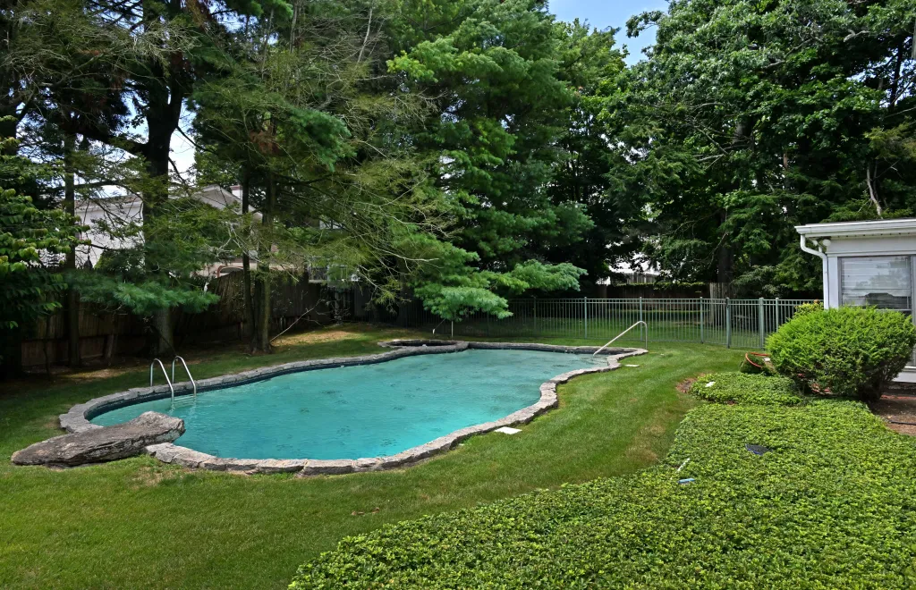 The built-in swimming pool at Peter Stein's home in Woodmere, Long Island.