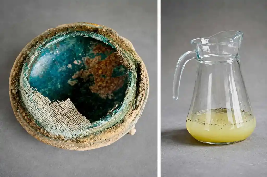The vessel and extracted brew.