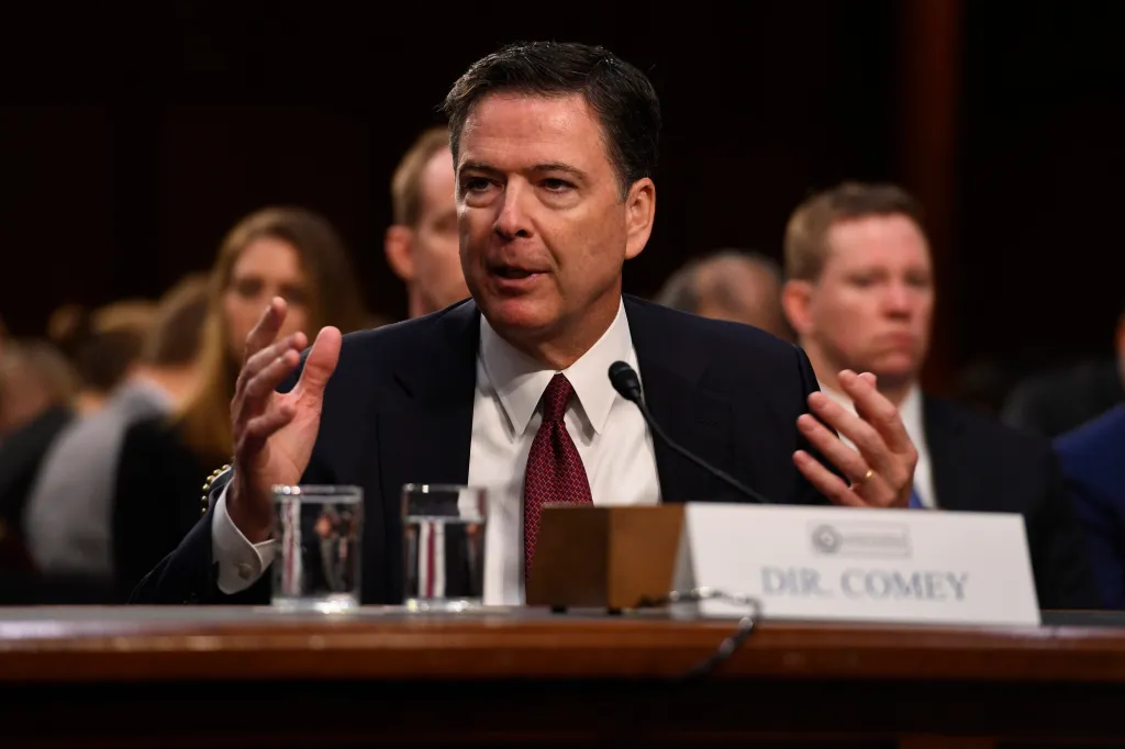 James Comey testifies before the Senate Intelligence Committee.