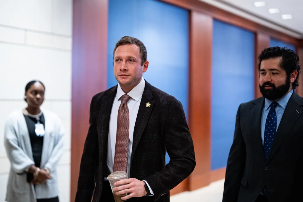 Representative Max Miller arriving for a Congressional briefing on Venezuela.