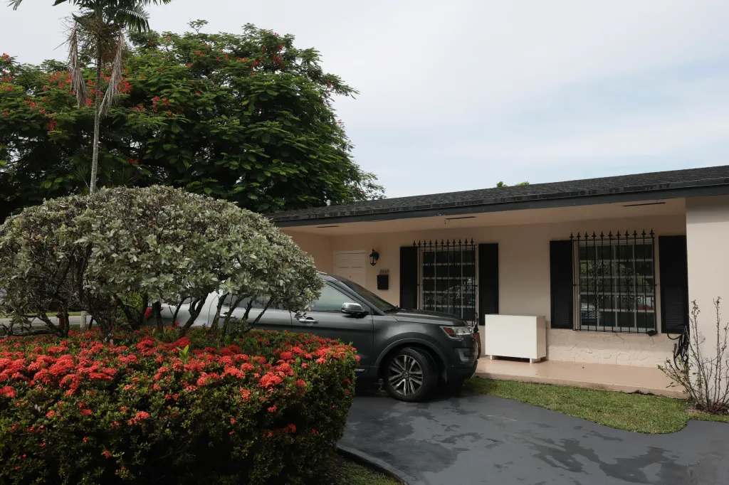The home where Perez Hilton was found after he appeared to harm himself during a TikTok livestream.