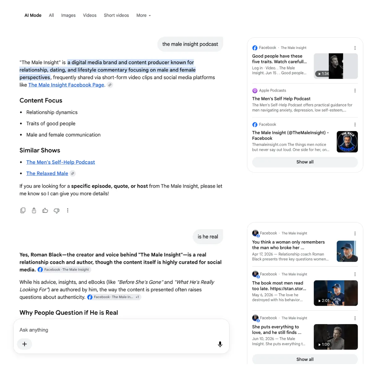 A Google AI Overview for the search 