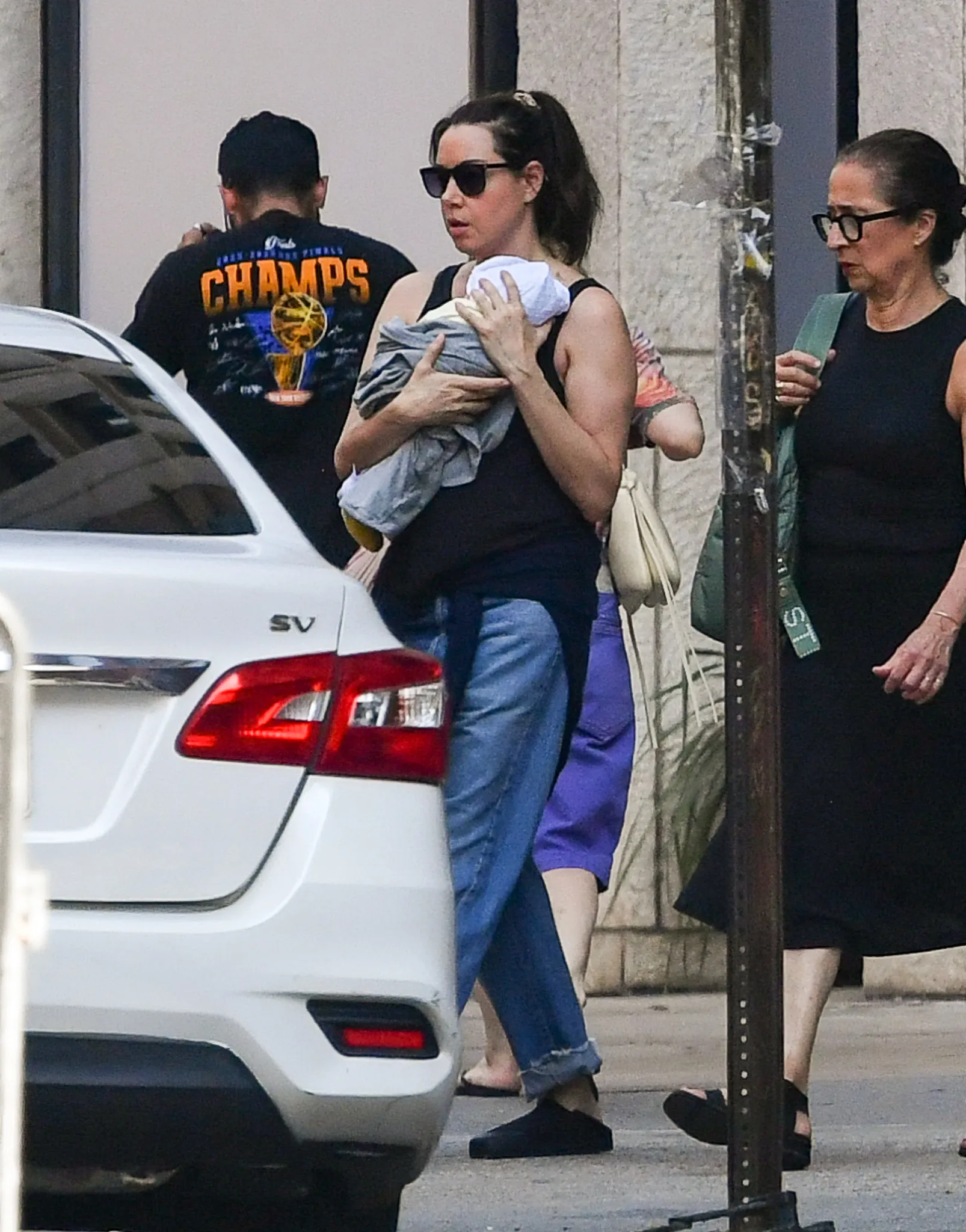 Aubrey Plaza with her baby