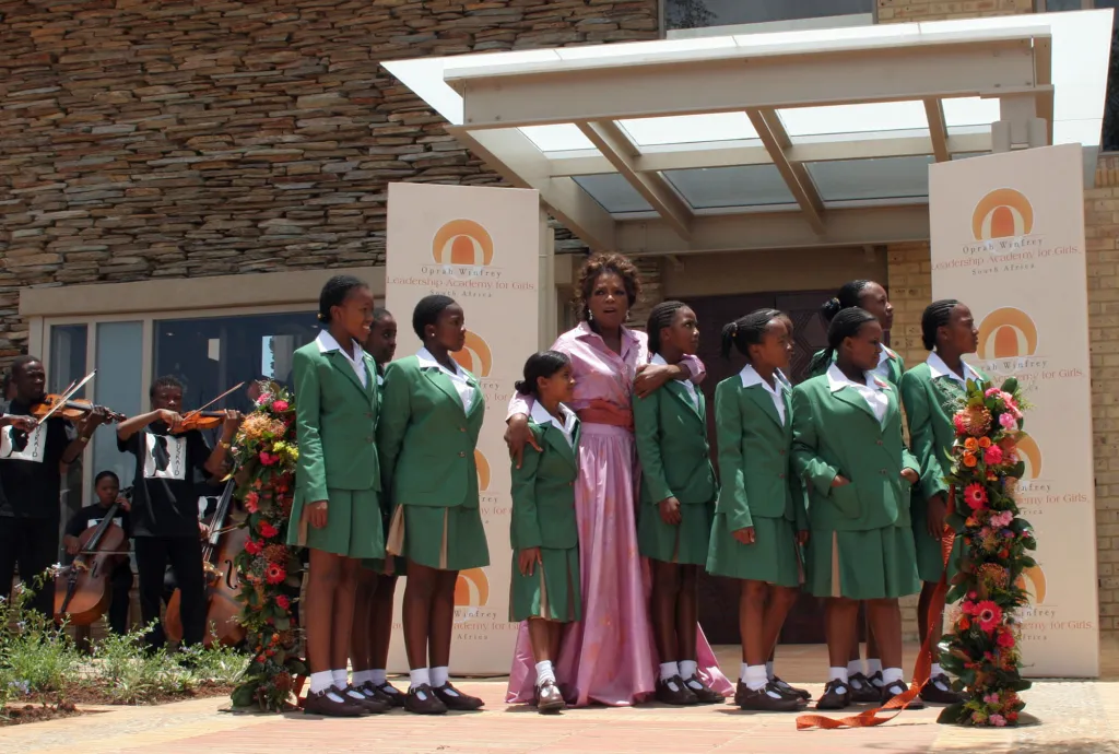 Oprah Winfrey attends the opening of the Oprah Winfrey Leadership Academy for Girls in Henley-on-Klip, South Africa, on Jan. 2, 2007.