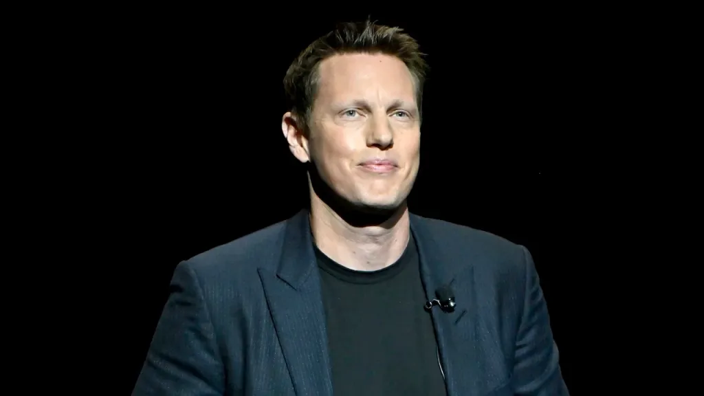 David Ellison, CEO of Paramount Skydance, speaks during CinemaCon 2026