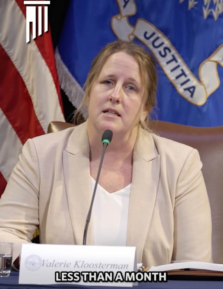Valerie Kloosterman testified before the Religious Liberty Commission in March 2026. 