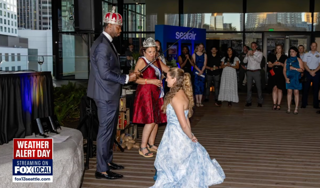 Vehling is knighted into the Seafair royal court after her rescue mission.