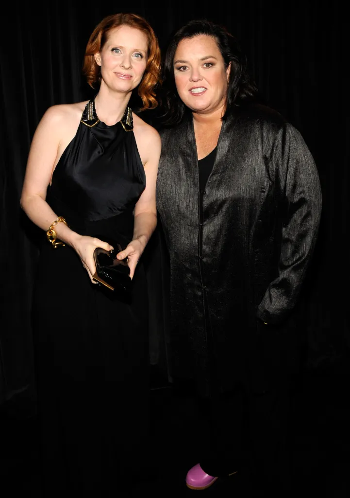 Cynthia Nixon and Rosie O'Donnell smiling at an event.