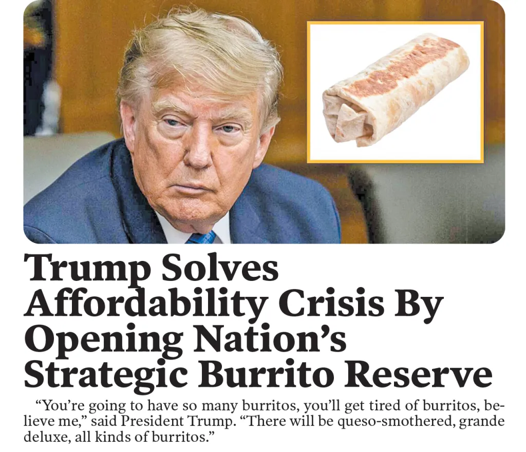 A satirical headline from Babylon Bee reading 